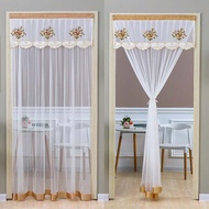 N23g Partition Door Curtain Lace Anti-Mosquito Mesh Curtains Magic-Free Door Curtain Sticker Curtain Domestic Art Perforated Curtain European-Style Cloth 4