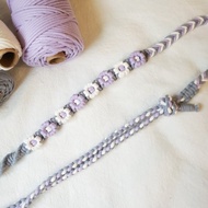 可調節法式編織小花手機掛繩 背繩