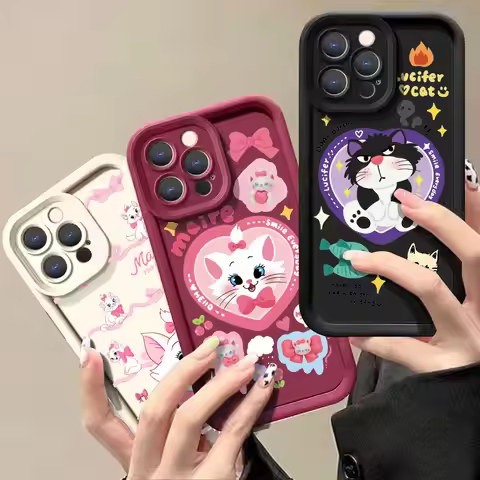 Disney Marie Cat Couple Case For VIVO Y100 Y93 Y91 Y81 Y78 Y77 Y76 Y75 Y72 Y51 Y50 Y36 Y35 Y28 Y27 Y