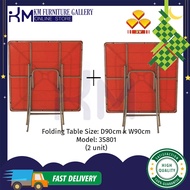 KM Furniture Gallery 3V (3'X3') Square Foldable Plastic Table X 2Units (**Free Installation**)
