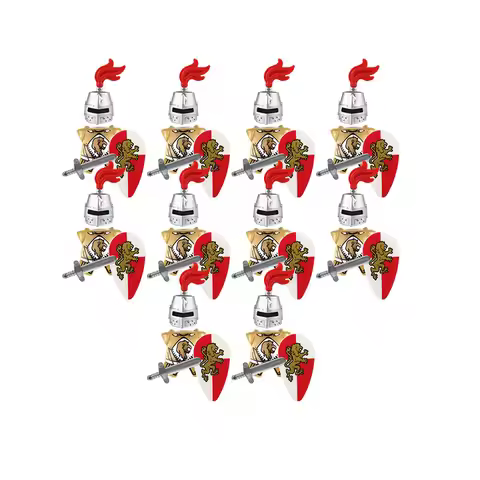 10pcs Middle Ages Rome Golden Knight Hawk Castle king knights compatible Blue lion Building Block Dr