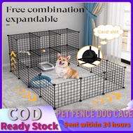 【Ready Stock】Stackable Dog Cage Pet Fence Indoor Cat Dog Playpen Collapsible Dog House Cage For Rabb