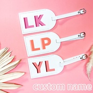 Personalised Shadow Monogram Luggage Tag Custom Name PU Leather for Suitcase Baggage Handbag Tags Tr