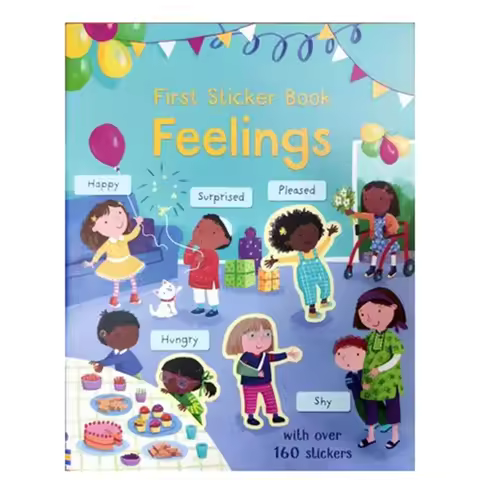 A4 Size Preschool Cartoon Feels/Animal/Vegetable/Fruit/Color/Words Sticker English Education book Ki