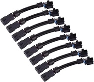 8Pcs Fuel Injector Connector Adapter Fit for EV1 to EV6/EV14 USCAR LS1 LS2 LS3 LT1 Black Plastic Fue