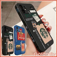 🔥 Side Stripes McDonald's Square Edge Soft Silicone Case for iPhone 13 Pro Max 8 Plus 12 iPhone11 iP