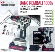 APR JAPAN AP17 Mesin Bor BATERAI 48V DRILL IMPACT 13mm keyless chuck autolock metal beton besi kayu 