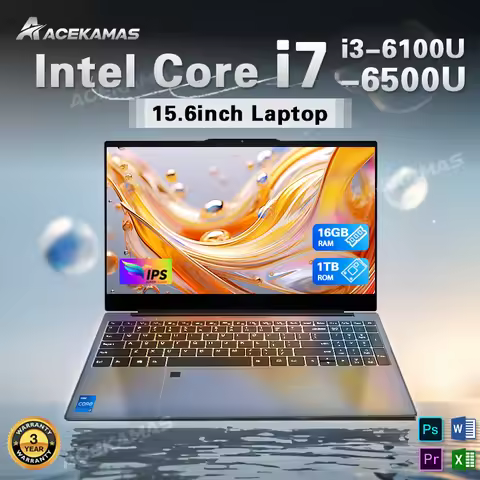 ACEKAMAS 15.6" Portable Laptop Computer Intel Core i7 6500U i3 6100U Windows 11 Pro 16GB DDR4 1TB SS