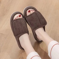 5慧Mens diabetes foot Feet swollen shoes Indoor/Outdoor Injured foot Adjustable Slide Slipper