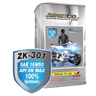ZK-301 JETRON BLACKGOLD MOTORCYCLE OIL SM 15W50 MA2 FULLY SYNTHETIC 1L MINYAK HITAM MOTOR HONDA YAMA
