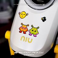 SP Car Sticker Cute Dr. Alale Pixel Sticker IQ Cartoon Car Motorcycle Windshield Reflective Sticker