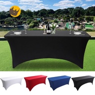 TARSURESG Rectangular Table Cloth, 4/6FT Elastic High Stretch Tablecloth, Black Washable Universal B