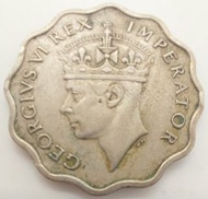 1938年/英屬塞浦路斯/赛普勒斯/喬治六世/1皮阿斯特流通幣/1938/Cyrus/one plastre/Circulation coins/Ref4616