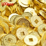 100pcs Koin Cina Koin Fengshui 2 Sisi Koin Keberuntungan Koin Cina Kuno China Logam Ukuran 1cm