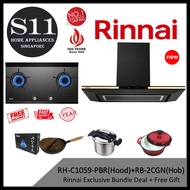 Rinnai Exclusive Hood+Hob Bundle Deal (RH-C1059-PBR + RB-2CGN) + Free Gift