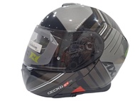 AXXIS FU403SV Gecko SV Helmet Gloss Gray B2 | Sun Visor | ECE/DOT Certified | Full Face Helmet