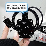 Charger Cable Protective Case for OPPO 18w 33w 65w New Black Full-screen Smiley Pattern Protect Charging Cable Type C