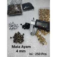 MATA 250 Pcs 4mm Chicken Eyes, Eyelet Points, Fish Eyes, Chicken Eyes