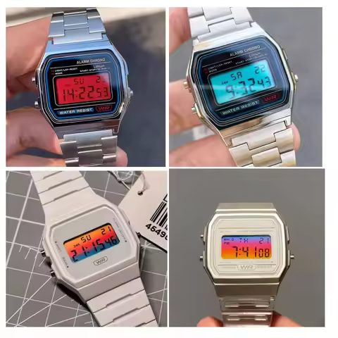 Stickers Rainbow Gradient Display Screen Coating For Casio Film F-91W/A158W/A159W Series Screen Refi