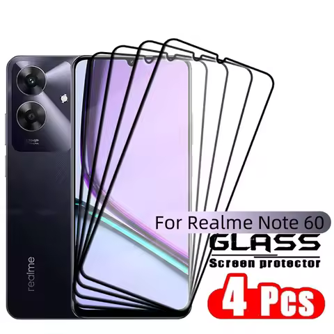 4PCS For OPPO Realme Note 60 Glass Realme Note 60 Tempered Glass 9H Protective Full Cover Glue Scree