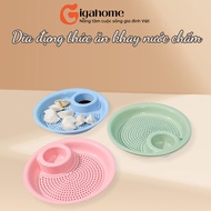 Double-layer Drainage Food Plate with Barley Plastic Sauce Bowl GIGAHOMEVN 9423