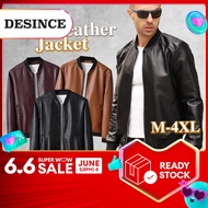 🇲🇾 DESINCE Men Leather Jacket PU Leather Jaket Kulit Motorcycle WindBreaker Casual Smart Outerwear Lelaki MT 189