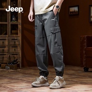 Jeep Official Store Mens Sport Pants Loose Fit Casual Trousers Autumn Winter Workwear Style Elastic 