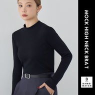 JAPAN PATENTED 24HRS Bra Padded Mock Neck Long Sleeve Top ｜ Anti-Sagging Up Fit Sleep BAMBI WATER