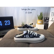[Original Box Packing] MLB half-drag canvas cookie shoes NY embroidered new color matching full-prin