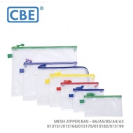 CBE SOFT MESH FREE BAG PLASTIC HOLDER WITH ZIP /Mesh Zipper Bag(B6/A5/B5/A4/A3)