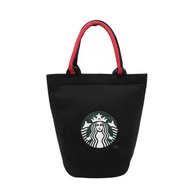 พร้อมส่งจากไทย!Starbucks Tote Bag กระเป๋าผ้าแคนวาสทรงกลมสำหรับผู้หญิง ขนาดกว้าง27x17x27ซม.