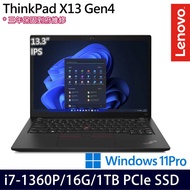 《Lenovo 聯想》ThinkPad X13 Gen 4(13.3吋WUXGA/i7-1360P/16G/1TB PCIe SSD/Win11P/特仕版)