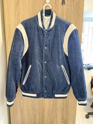 ZARA藍色燈芯絨棒球外套