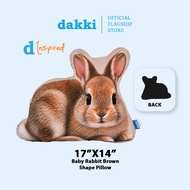 Dakki 17"x14" Baby Rabbit Brown Shape Pillow