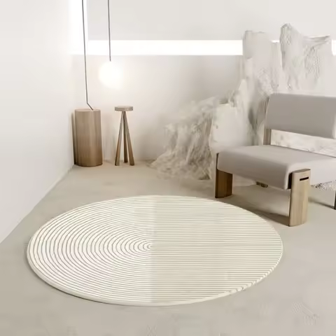 Minimalist Striped Rug Round Carpet120/160/200Cm For Kids Room Nordic Carpet Livingroom Home Bedroom