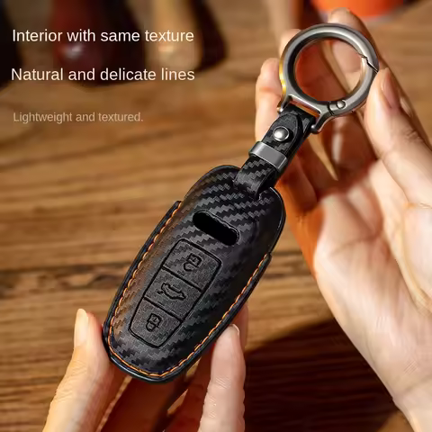 Carbon fiber pattern Car Remote Key Cover Case Holder shell Fob For Audi New A3L A4L A5 A6L A7L Q4 e