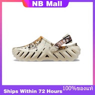 ของแท้พิเศษ Crocs Classic Echo Clog Bone Shoes Non-Slip Thick Sole Beach Sandals 208232-2Y2 รองเท้าผ