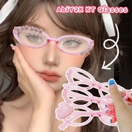 Abi Y2K Oval Cat Eye Glasses - Seaside Eyewear - Hello Kitty Bow Star Decor Glasses - Small Frame El