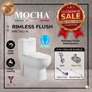 Mocha Italy / Saniware- SUPER SALES ONE-PIECE WATER CLOSET RIMLESS TOILET BOWL (MWC7602) LIFETIME WA