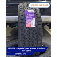 275/65R18 Apollo Tyres APTERRA AT2 w/ Free Stainless Tire Valve