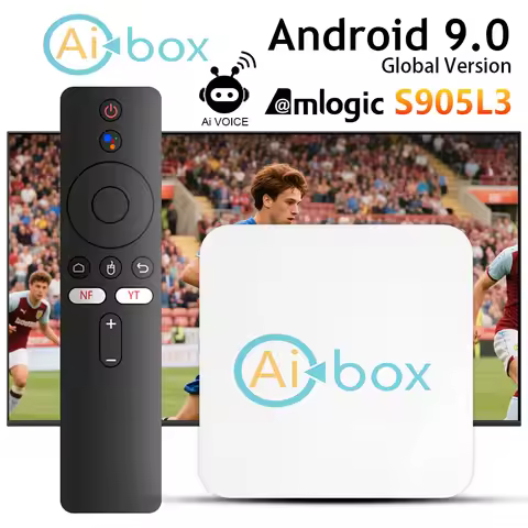 Smart AI TV BOX Ai box Android 9.0 Amlogic S905L3 2GB 8GB Android TV 9 OS 2.4G&5G Dual WiFi Ai VOICE