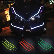 Wishlistforyou 4Pcs Motorcycle Front Head Body Strip Style Stickers Reflective Pull Flower Waterproo