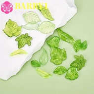 BARRY1 30pcs Green Transparent Leaf Shape Beads, Leaf Shape Transparent Green Acrylic Leaf Beads, DI