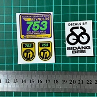 Reynolds 753 tubing decals sticker for vintage roadbike