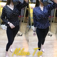[S1046] Women's Long Sleeve Floral Work Blouse QZ999 [Milova Top Bc] Women's Cotton Blouse Vari
