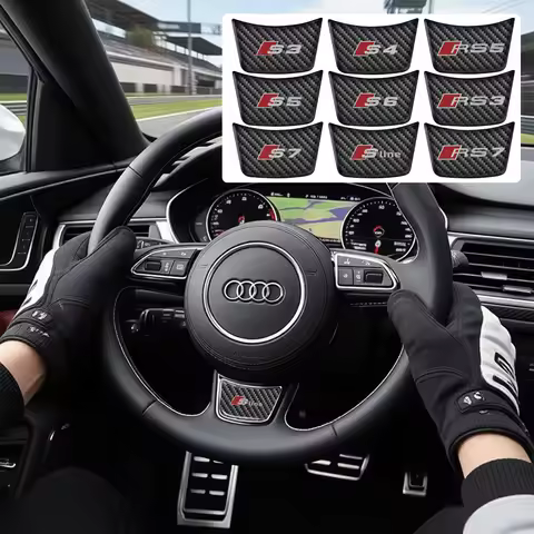 Auto Steering Wheel Sticker Center Cover for Audi Sline RS S3 A7 A1 A5 A4 A3 B7 Q7 TT A6 Q5 B8 Q3 80