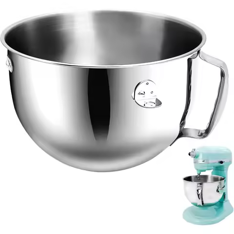 6QT Mixer Bowl with Handle for KitchenAid Mixer Bowl KD2661、KL26M、KP26M1、KP26M8、KP26N9、KV25G、KV25M