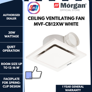 Morgan Ventilation Fan MVF-CB12XW[WHITE] / MVF-CA12XS[SILVER] 4.7" Ceiling Mount Exhaust Fan - MORGA