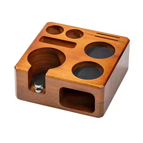 N83R Coffee Organizer Tamping Station With Tamper Holder Cleaning Brush For 58Mm Portafilter Tools