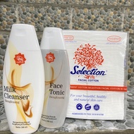 3in1 Paket Hemat Viva Milk Cleanser 100 ml + Face Tonic 100 ml + Kapas Selection 35 gr Pembersih Waj